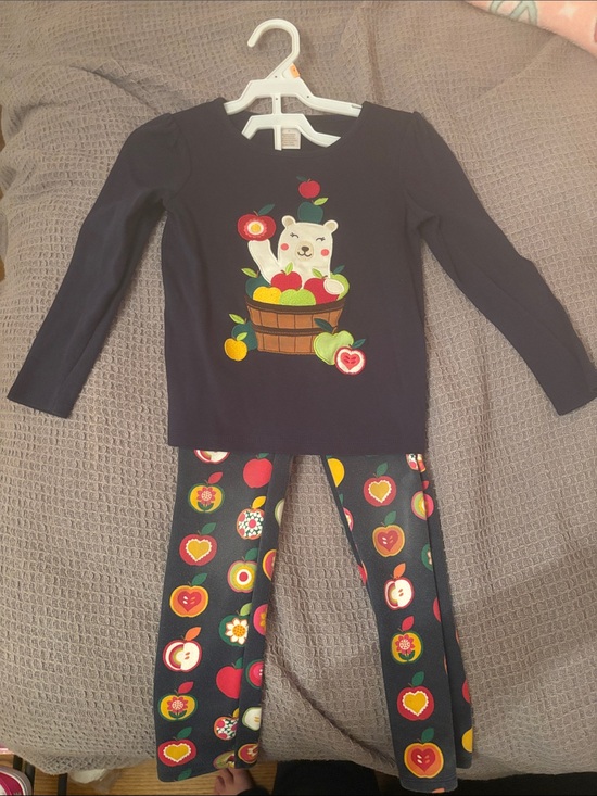 Gymboree Other - Gymboree Navy Shirt and Pant Set with Bear & Apple Print